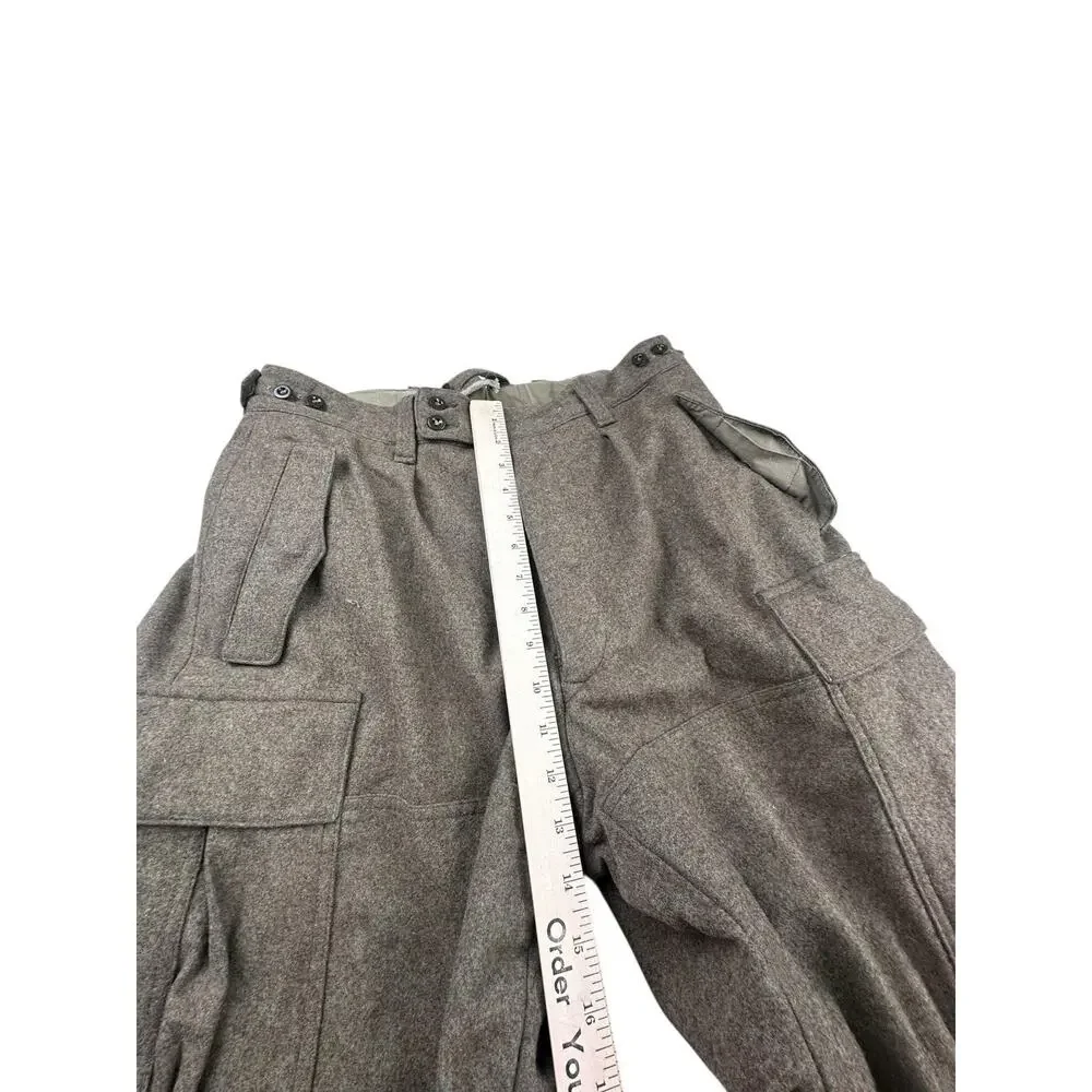 Vintage 1960s Rübezahl Bekleidung Military Wool Cargo Pocket Pants 32x29